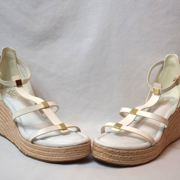 New Franco Sarto Pana Espadrille Wedge Sandals White Size 8.5M No Tags No Box - Picture 8 of 8